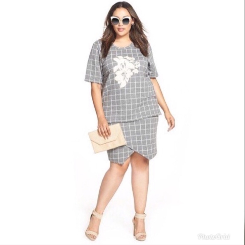 Junarose Agnes Above Knee Faux Wrap Pencil Skirt